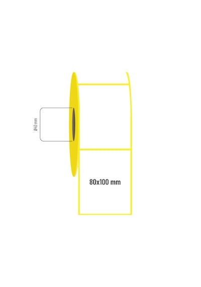 Kuşe Etiket Ribon İle Baskı Eni 80 X Boy 100 İle 400lü Sarım 11.600 Adet