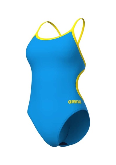 Arena Women's Swımsuıt Lace Back Solıd Turquoıse-yellow Star Çok Renkli Çok Renkli
