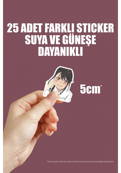 Suzume No Tojimari Anime Telefon Laptop Bullet Journal Yapışkanlı Folyo Sticker Paketi 25 Adet Çok Renkli
