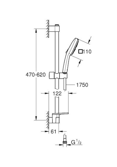 Grohe Tempesta Cube 110 Duş Seti 3 Akışlı Rain,jet,massage - 27929003 Gümüş