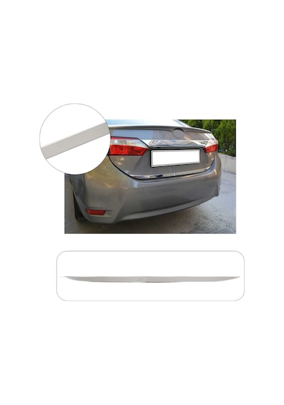 Toyota Corolla Uyumlu 2013-2019 Krom Bagaj Alt Çıtası Paslanmaz Çelik