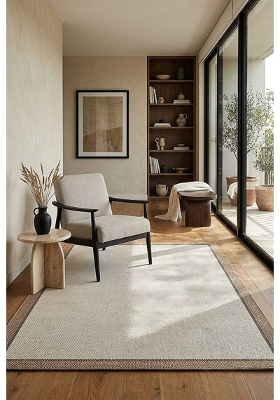 Natura Sisal Hasır Görünümlü Çift Bordürlü Halı Ntr23