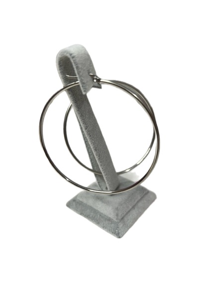 Büyük Halka Küpe Gümüş Renk 316l Çelik 7 Cm Altın - Çok Renkli