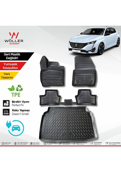 Peugeot E 308 Paspas Bagaj Havuzu Set Elektrikli 2023 Sonrası Uyumlu 3d Ultraflex Set