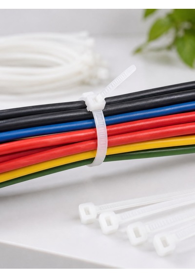 100 Adet Beyaz Cırt Kelepçe 4,8x200 Mm Plastik Kelepçe Kablo Düzenleyici Güçlü Kilit Mekanizmalı