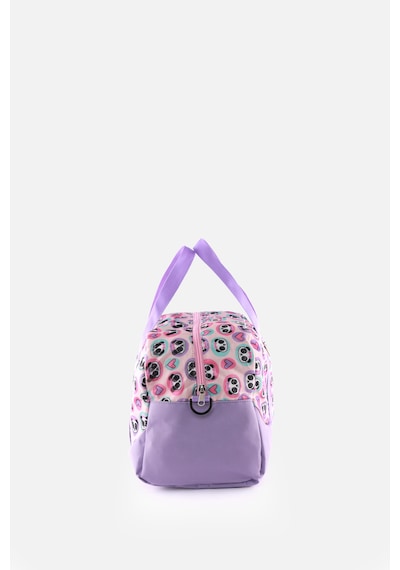 İcone Bag Baskılı Spor Çanta, Cepli Spor Çanta, Fermuarlı Detaylı Çocuk Spor Çanta, Lila