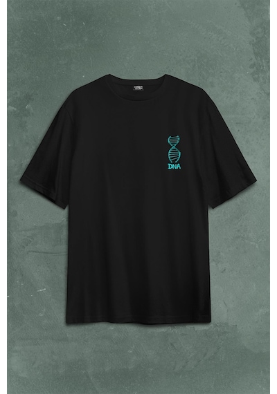 Dna Bisiklet Zinciri Genetik Hayat Ağacı Evrim Sırt Ön Baskılı Oversize Tişört Unisex T-shirt 001
