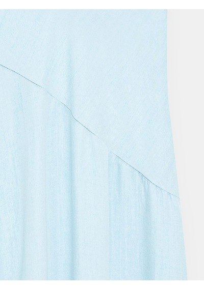 Dilvin 90586 %100 Lyocell Halter Yaka Elbise-mavi