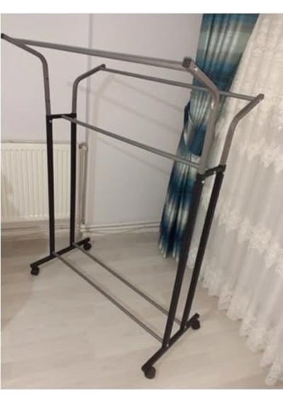 Askısı Tekerlekli Elbise Askıları Metalden Yapılmış Portmanto 130 Kg A Kadar Yüklenebilir Uzunluk 110-150 Cm Kro Çok Renkli