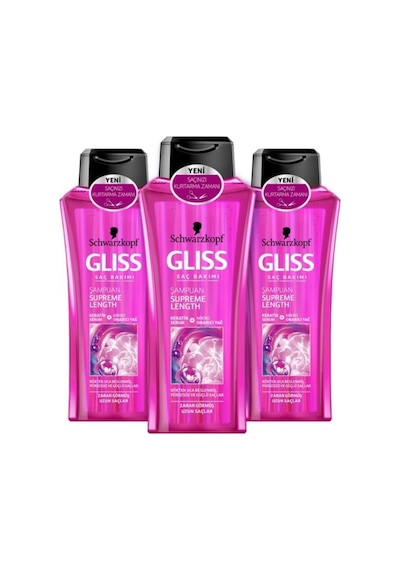 Schwarzkopf Gliss Supreme Length Şampuan 3 x 400 ML
