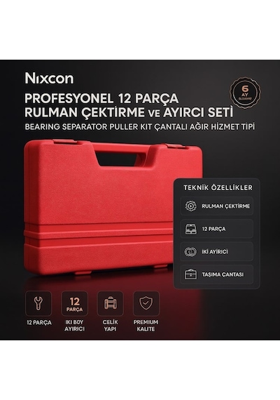 Profesyonel 12 Parça Rulman Çektirme Ve Ayırıcı Seti Bearing Separator Puller Kit Çantalı Ağır Hizmet Tipi
