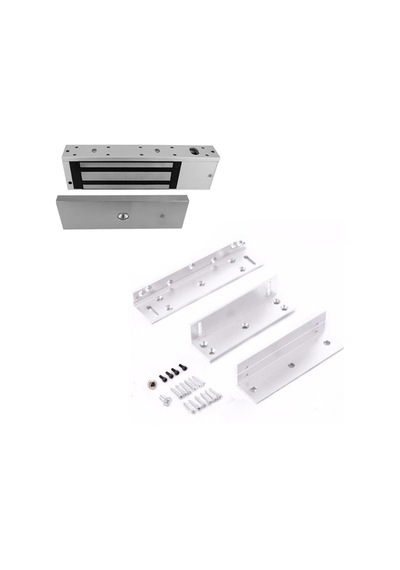 Sr-280 + Zl Aparat Seti 280 Kg Manyetik Kilit 12/24v Dc Elektromanyetik Kapı Kilidi 1 Adet