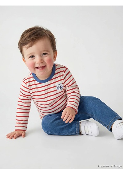 Lc Waikiki Kırmızı Erkek Bebek Jean Pantolon Ve Tişört
