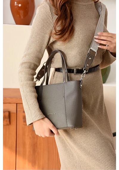 Just Polo Orijinal Kadın Orta Boy Ayarlanabilir Askılı Lüks El Ve Omuz Çantası Shoulder Bag Gri