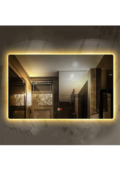 H 80x100cm Buğu Çözücülü Dokunmatik Işıklı Ledli Banyo Aynası