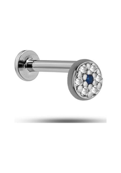925 Ayar Gümüş Rodyumlu Minimal Çiçek Tragus Piercing Küpe Gümüş
