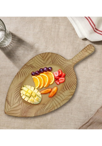 Bk Gift Yapraklar Tasarımlı Yaprak Şeklinde Doğal Ahşap Servis Ve Sunum Tabağı Model 9