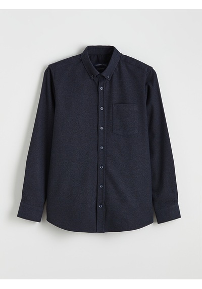 Lcwaıkıkı Classic Lacivert Regular Fit Armürlü Erkek Gömlek