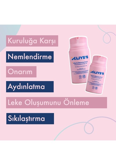 Aliye's Beauty Elixir Gece Bakım Yağı Yüz, Vücut Ve Saç İçin Ecocert Cosmos Organik Sertifikalı & Vegan Onarıcı Bitkisel Yağ Karışımı 50 Ml