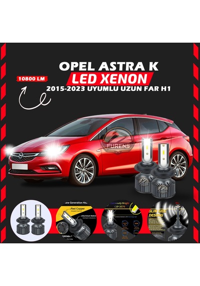 Opel Astra K 2015-2023 Uzun Far Uyumlu Şimşek Etkili Led Xenon Premium Series H1