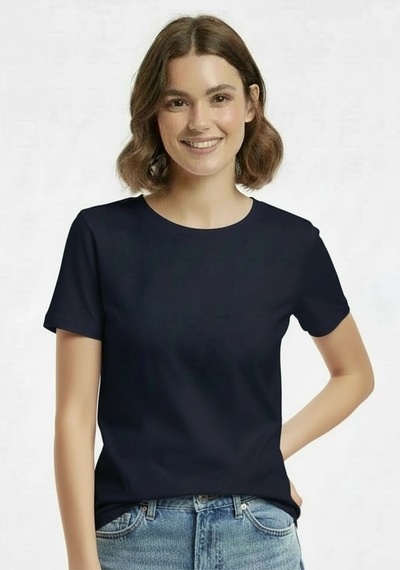 Lyvean Bisiklet Yaka Regular Kısa Kollu Tshirt Lacivert