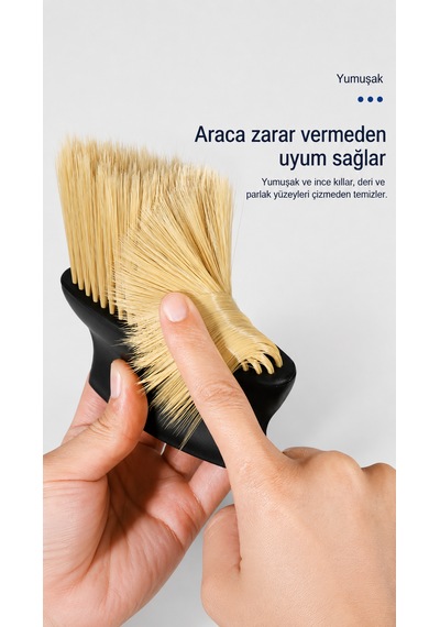 Geniş Oto Klima Fırçası - Oto Detay Klima Menfez Fırçası - Araç İçi Temizlik Fırça - Yumuşak Çizmez Araba Fırçası 1