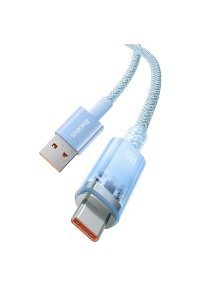 Explorer Serisi Hızlı Şarj Kablosu Akıllı Sıcaklık Kontrolü Usb To Type-c 100w, 2m, Mavi