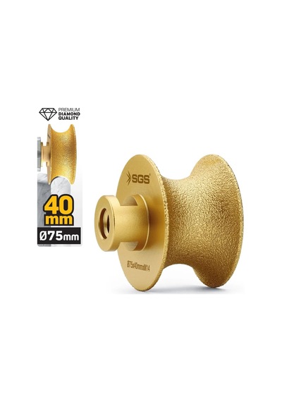 Sgs2792 M14-75x40 Mm Vakum Elmas Mermer Granit Taşlama Diski Tam Profil