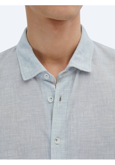 Kip Gri Desenli Regular Fit Casual Gömlek Gri