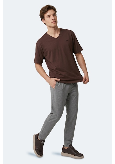 Slazenger Katre Erkek V Yaka Kahve Tişört
