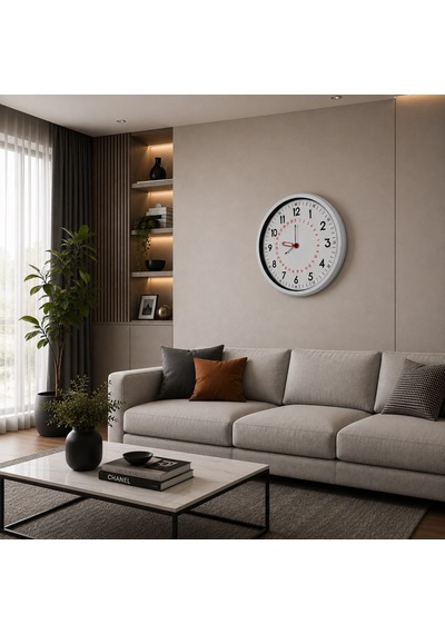 Beyaz Takvimli 52 X 52 Cm Metal Duvar Saati Diğer