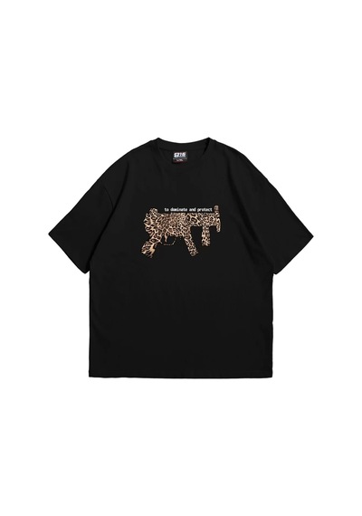 Startmore Dominante Leopar Baskılı Oversize Unisex Siyah Siyah