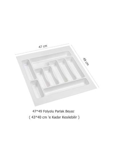 2 Adet Çekmece İçi Kaşıklık 47 X 49 Cm Beyaz Mutfak Çekmece Düzenleyici