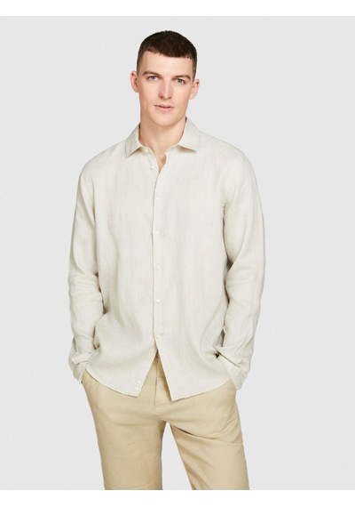 Sisley %100 Keten Regular Fit Gömlek Erkek Gri Gömlek - 324p5bkusq029 Bej