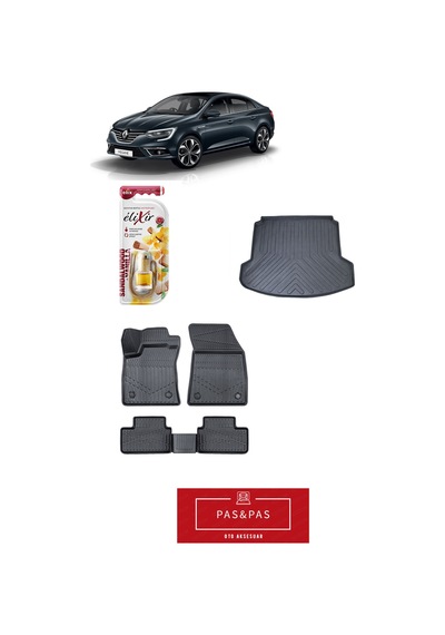 Renault Megane 4 2026 Model 5d Havuzlu Paspas Ve Bagaj Havuzu Set + Araç Kokusu