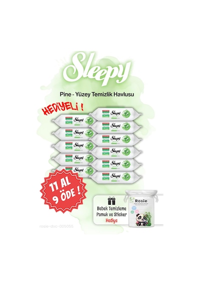 11 Al 9 Öde Sleepy Pine Çam Ferahlığı Islak Havlusu Ve Rosıe Tekli
