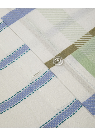 English Home Pop Grid Kolay Ütülenir Çift Kişilik Nevresim Seti 200x220 Cm Mavi - Yeşil