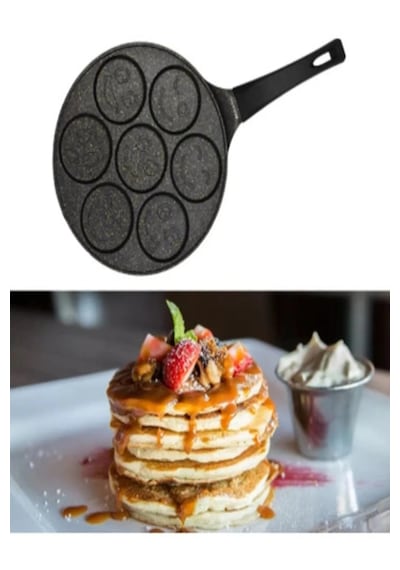 Viatom Pankek Tavası 28 Cm 7 Emoji Gözlü Döküm Pankek Tav
