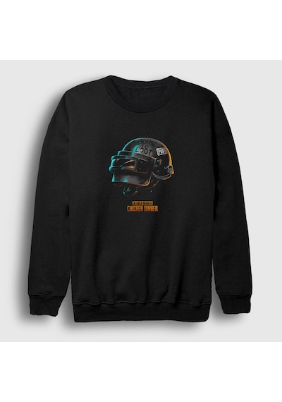 Presmono Unisex Kask Pubg Sweatshirt Siyah