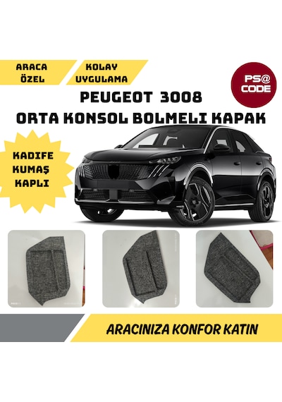 Peugeot 3008-5008 Orta Konsol Kadife Kumaş Kaplı Gözlü Kapak