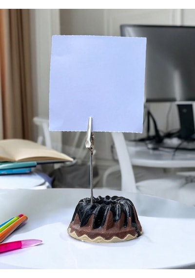 Dilimli Çikolatalı Kek Temalı Fotoğraf Not Tutacağı Kahve