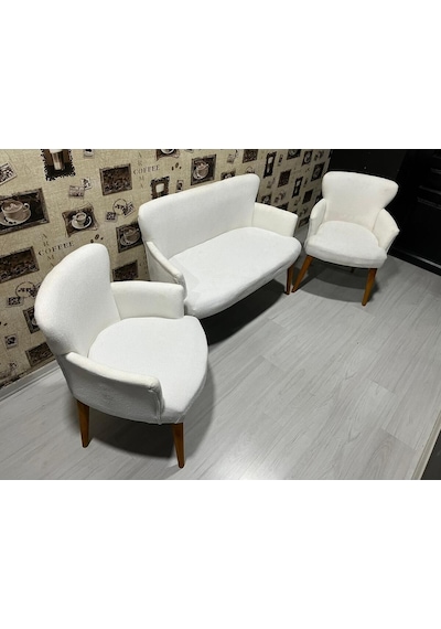 Venqm Bukle Çay Seti Koltuk Takımı Balkon Ofis Mutfak Beyaz Venqm Bukle Çay Seti Koltuk Takımı Balkon Ofis Mutfak Beyaz