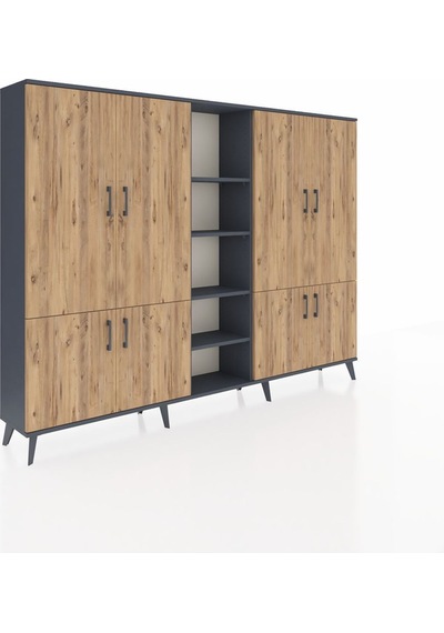 Arges Dolap 14 Raflı 8 Kapaklı 220x30x163 Antrasit-çam/antrasit Atlas Çam/antrasıt - Antrasıt Arges Dolap 14 Raflı 8 Kapaklı 220x30x163 Antrasit-çam/antrasit Atlas Çam/antrasıt - Antrasıt