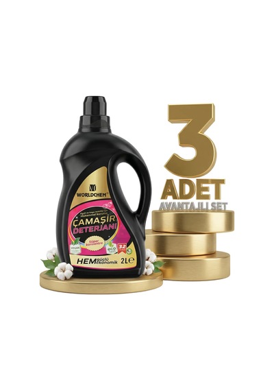 Worldchem Çamaşır Detarjanı Sıvı Siyahlar 3x2 Lt 2 L