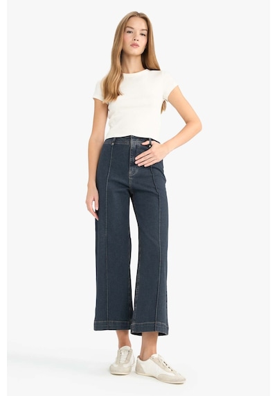 Defacto Culotte Yüksek Bel Uzun Jean Yıkamalı Pantolon F5537ax25aunm34 Mavi-nm34