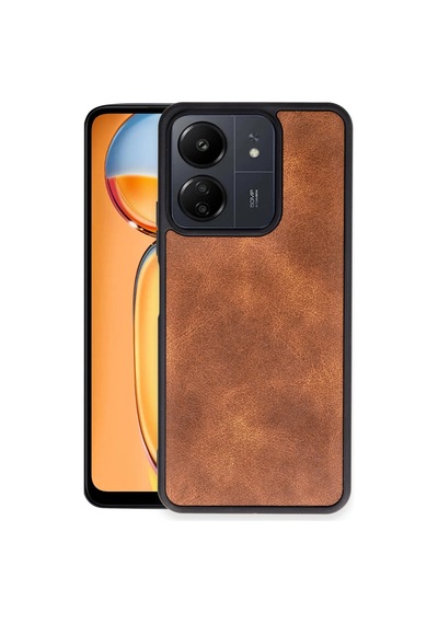 Xiaomi Redmi 13c Kılıf Aras Deri Kapak - Taba -
