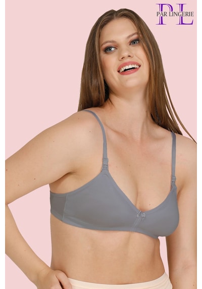 Par Lingerie Hamile Emzirme Sütyeni Kapsız Gri