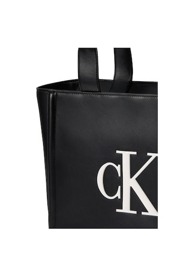 Calvin Klein Kadın Bold Ck Orta Tote Çanta-14543 Siyah