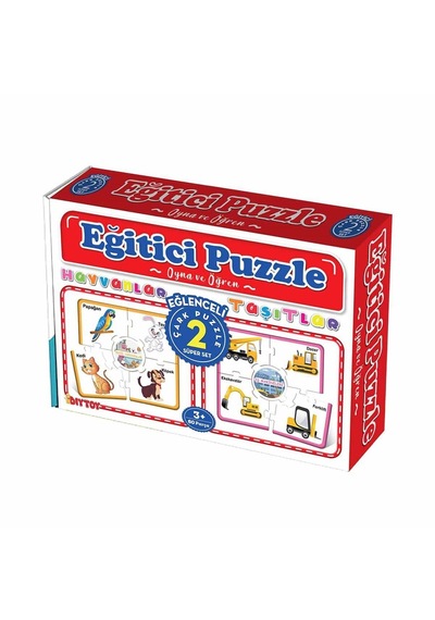 Eğitici Çark Puzzle Hayvanlar Ve Taşıtlar Diytoy Eğitici Oyun Seti
