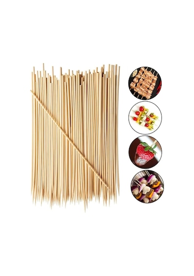 Hayal Sepeti Bambu 7mm Kalın Ahşap Çöp Şiş Çubuğu 40 Cm - 20 Adet